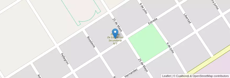 Mapa de ubicacion de Escuela De Educación Secundaria Nº7 en Arjantin, Buenos Aires, Partido De Trenque Lauquen, Cuartel Treinta De Agosto, Treinta De Agosto.