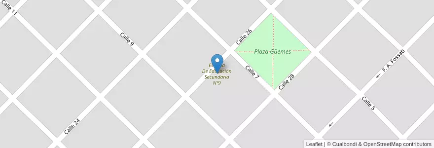 Mapa de ubicacion de Escuela De Educación Secundaria Nº9 en Argentina, Provincia Di Buenos Aires, Partido De Balcarce.