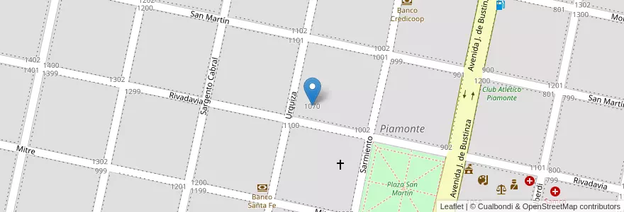 Mapa de ubicacion de Escuela de Educación Secundaria Orientada Part. Inc. 8103 José Manuel Estrada en アルゼンチン, サンタフェ州, Departamento San Martín, Municipio De Piamonte, Piamonte.