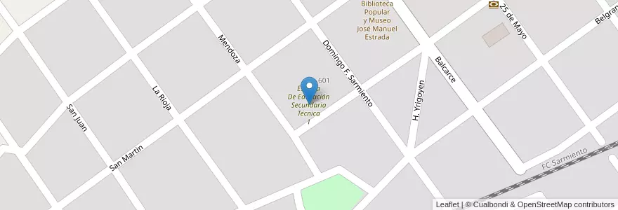 Mapa de ubicacion de Escuela De Educación Secundaria Técnica 1 en Arjantin, Buenos Aires, Suipacha.