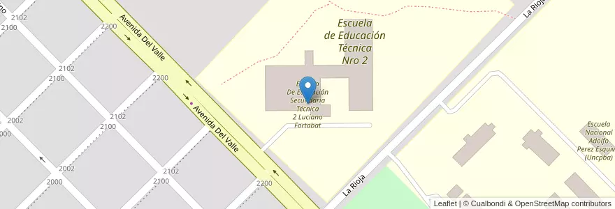 Mapa de ubicacion de Escuela De Educación Secundaria Técnica 2 Luciano Fortabat en アルゼンチン, ブエノスアイレス州, Partido De Olavarría, Olavarría.