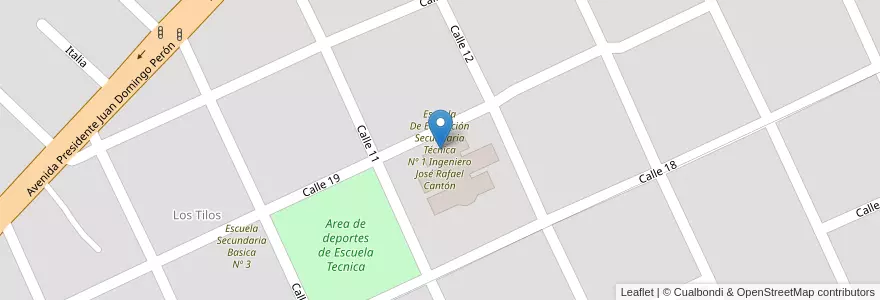 Mapa de ubicacion de Escuela De Educación Secundaria Técnica Nº 1 Ingeniero José Rafael Cantón en アルゼンチン, ブエノスアイレス州, Brandsen.