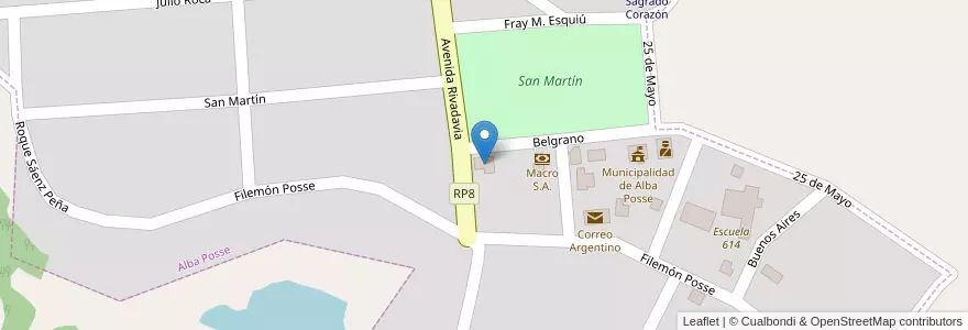 Mapa de ubicacion de Escuela de Educación Técnica 47 en アルゼンチン, ミシオネス州, Departamento Veinticinco De Mayo, Alba Posse, Porto Mauá.