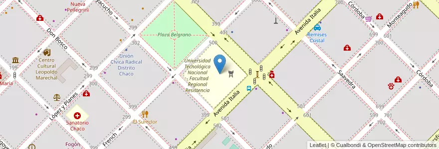 Mapa de ubicacion de Escuela de Educación Técnica General Belgrano en アルゼンチン, チャコ州, Departamento San Fernando, Resistencia, Resistencia.