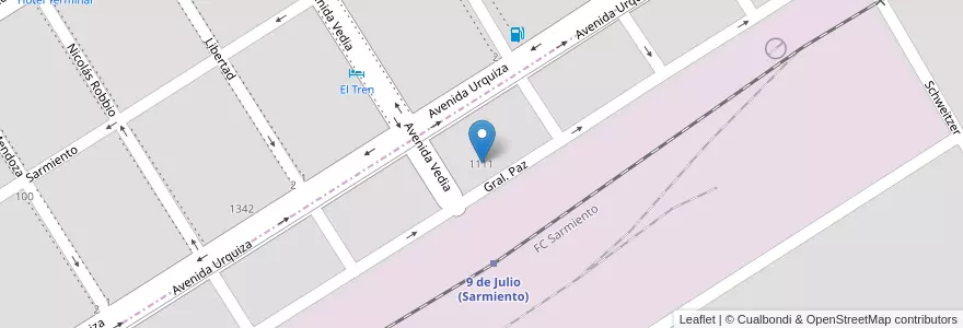 Mapa de ubicacion de Escuela de educación técnica N° 1 "Otto Krause" en Argentina, Buenos Aires, Partido De Nueve De Julio, Cuartel Nueve De Julio Rural, 9 De Julio.