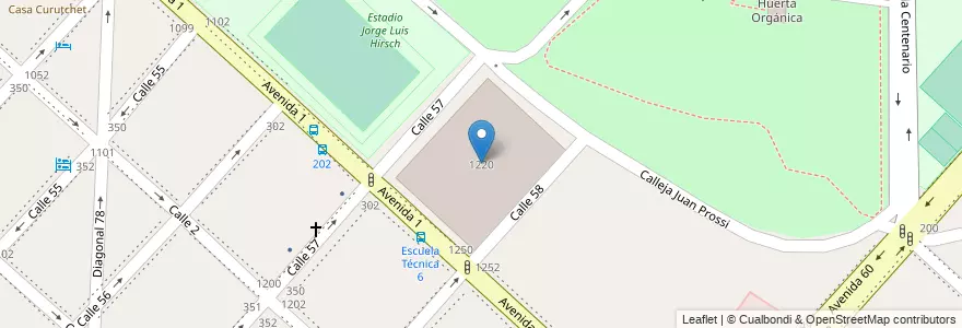 Mapa de ubicacion de Escuela de Educación Técnica N° 6 "Albert Thomas" (E.E.T. N° 6), Casco Urbano en Argentina, Buenos Aires, Partido De La Plata, La Plata.