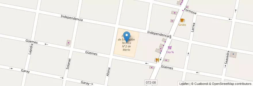 Mapa de ubicacion de Escuela de Educación Técnica N°2 de Merlo en Аргентина, Буэнос-Айрес, Partido De Merlo, Merlo.