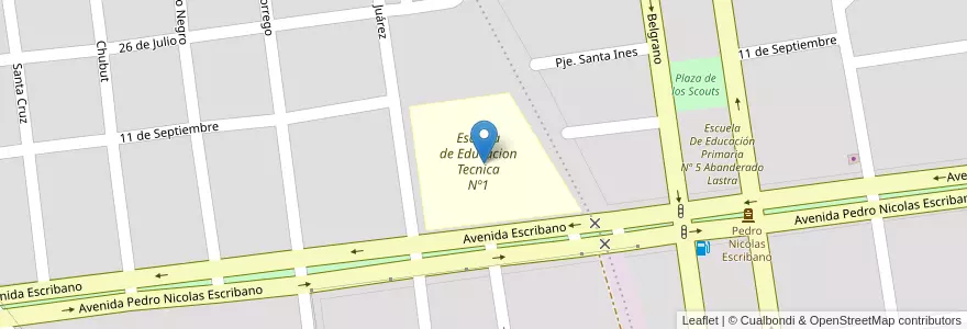 Mapa de ubicacion de Escuela de Educacion Tecnica Nº1 en الأرجنتين, بوينس آيرس, Partido De Chascomús, Chascomús.