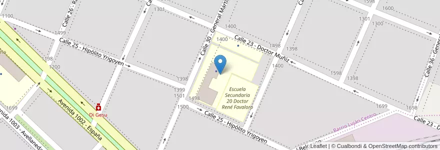 Mapa de ubicacion de Escuela de Enseñanza Media 7 Adelina de María de Bertola en Argentina, Buenos Aires, Partido De Luján.