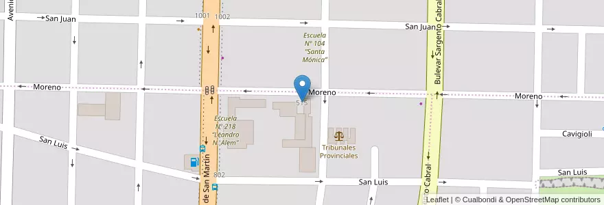 Mapa de ubicacion de Escuela de enseñanza media Nº 438 en 阿根廷, Santa Fe, Departamento San Lorenzo, Municipio De San Lorenzo, San Lorenzo.
