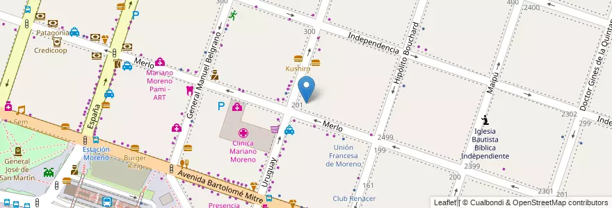 Mapa de ubicacion de Escuela de Formación Docente 21 Ricardo Rojas en Arjantin, Buenos Aires, Partido De Moreno, Moreno.