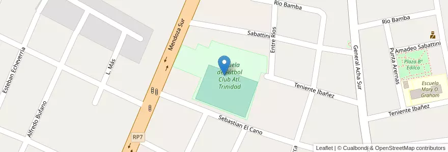 Mapa de ubicacion de Escuela de Fútbol Club Atl. Trinidad en Arjantin, San Juan, Şili, Rawson.