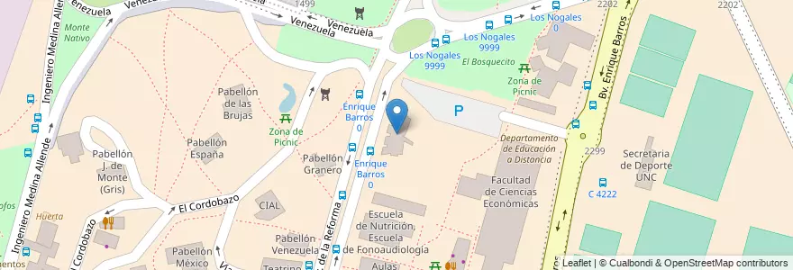 Mapa de ubicacion de Escuela de Graduados Ciencias Económicas en Argentina, Córdoba, Departamento Capital, Pedanía Capital, Córdoba, Municipio De Córdoba.