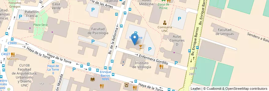 Mapa de ubicacion de Escuela de Graduados FCM en Argentinië, Córdoba, Departamento Capital, Pedanía Capital, Córdoba, Municipio De Córdoba.