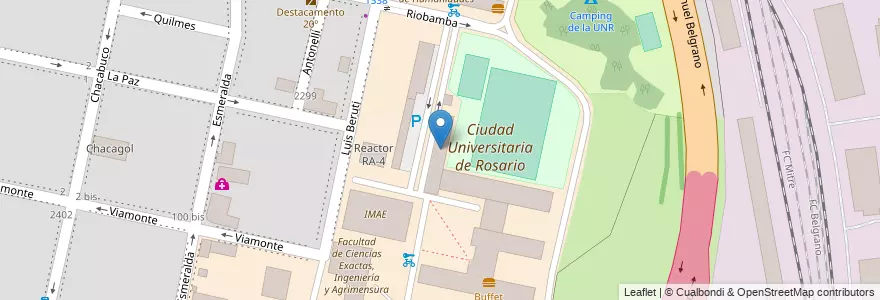 Mapa de ubicacion de Escuela de Ingeniería Eléctrica en Arjantin, Santa Fe, Departamento Rosario, Municipio De Rosario, Rosario.