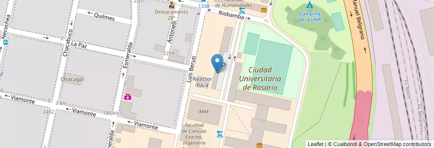 Mapa de ubicacion de Escuela de Ingeniería Electrónica en Argentina, Santa Fe, Departamento Rosario, Municipio De Rosario, Rosario.