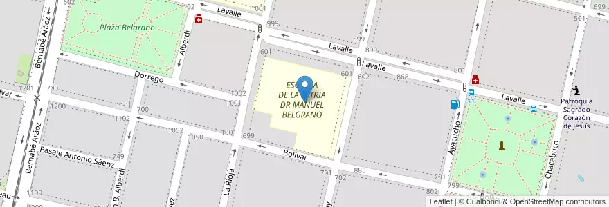 Mapa de ubicacion de ESCUELA DE LA PATRIA DR MANUEL BELGRANO en アルゼンチン, トゥクマン州, San Miguel De Tucumán, Departamento Capital, San Miguel De Tucumán.