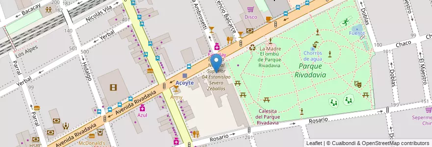 Mapa de ubicacion de Escuela de Maestros (anexo 03), Caballito en 阿根廷, Ciudad Autónoma De Buenos Aires, 布宜诺斯艾利斯, Comuna 6.