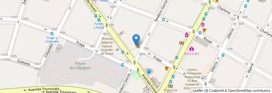Mapa de ubicacion de Escuela de Maestros (anexo 08), Chacarita en Argentina, Autonomous City Of Buenos Aires, Autonomous City Of Buenos Aires, Comuna 15.