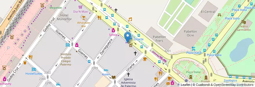 Mapa de ubicacion de Escuela de Maestros (sede), Palermo en Аргентина, Буэнос-Айрес, Буэнос-Айрес, Comuna 14.