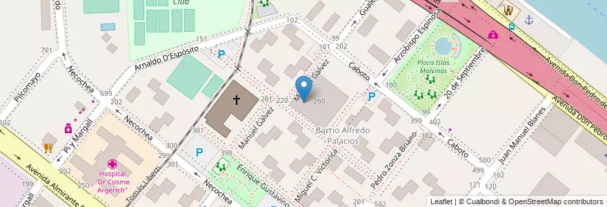 Mapa de ubicacion de Escuela de Música 01, Boca en Argentina, Ciudad Autónoma De Buenos Aires, Comuna 4, Buenos Aires.