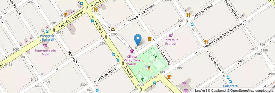 Mapa de ubicacion de Escuela de Música 09, Villa Urquiza en Argentinien, Ciudad Autónoma De Buenos Aires, Comuna 12, Buenos Aires.