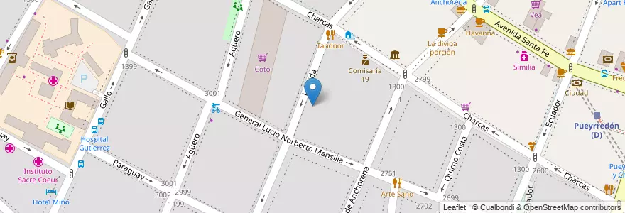 Mapa de ubicacion de Escuela de Música 10, Recoleta en Argentinië, Ciudad Autónoma De Buenos Aires, Comuna 2, Buenos Aires.