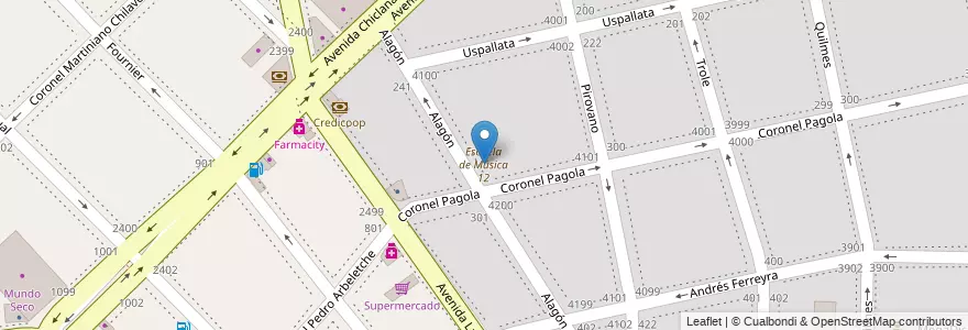Mapa de ubicacion de Escuela de Música 12, Nueva Pompeya en Argentinië, Ciudad Autónoma De Buenos Aires, Comuna 4, Buenos Aires.