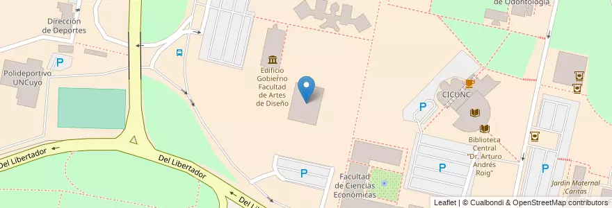 Mapa de ubicacion de Escuela de Música en Argentinien, Chile, Mendoza, Departamento Capital, Ciudad De Mendoza.
