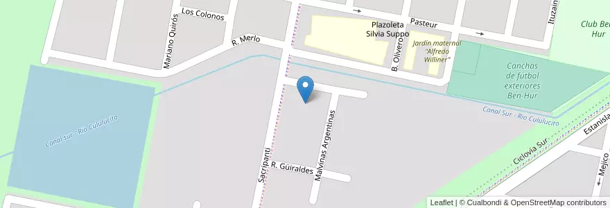 Mapa de ubicacion de Escuela de Música "Remo Pignoni" en Arjantin, Santa Fe, Departamento Castellanos, Municipio De Rafaela.