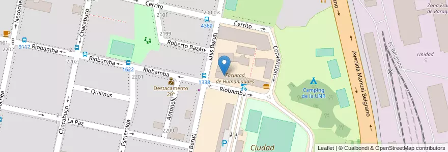 Mapa de ubicacion de Escuela de Música en アルゼンチン, サンタフェ州, Departamento Rosario, Municipio De Rosario, ロサリオ.