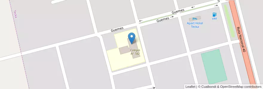 Mapa de ubicacion de Escuela de Nivel Inical Nº 466 en 阿根廷, 智利, Chubut, Departamento Languiñeo, Tecka.