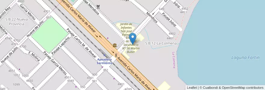 Mapa de ubicacion de Escuela de Nivel Secundario N° 36 Martin Buber en 阿根廷, Chaco, Departamento San Fernando, Municipio De Fontana, Fontana.