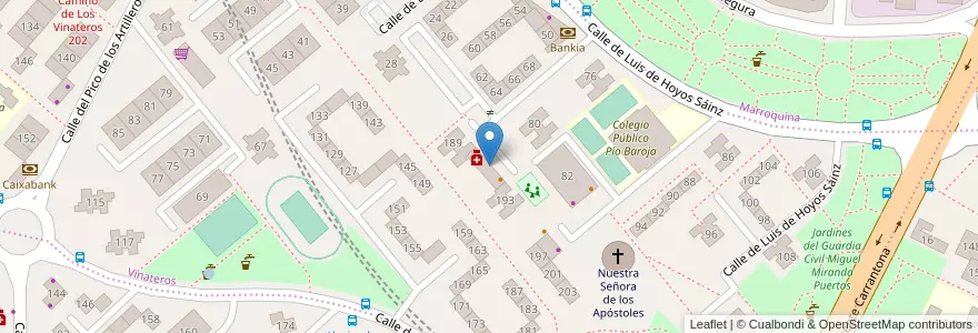 Mapa de ubicacion de Escuela de Nuevas Músicas en إسبانيا, منطقة مدريد, منطقة مدريد, Área Metropolitana De Madrid Y Corredor Del Henares, مدريد.