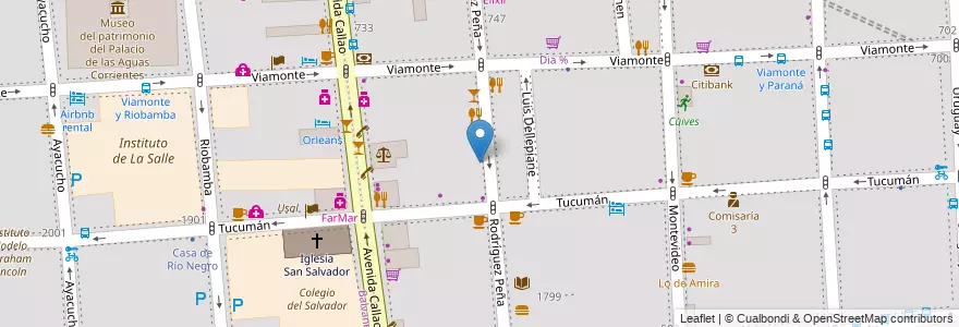 Mapa de ubicacion de Escuela de Periodismo Deportivo, San Nicolas en آرژانتین, Ciudad Autónoma De Buenos Aires, Buenos Aires.