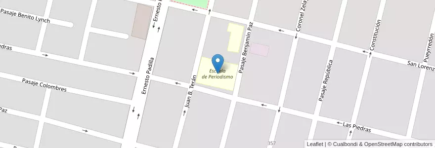 Mapa de ubicacion de Escuela de Periodismo en アルゼンチン, トゥクマン州, San Miguel De Tucumán, Departamento Capital, San Miguel De Tucumán.