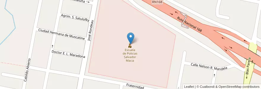 Mapa de ubicacion de Escuela de Policias Salvador Macia en 아르헨티나, 엔트레리오스주, Departamento Paraná, Distrito Sauce, Paraná, Paraná.