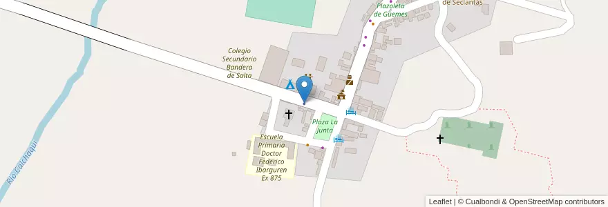 Mapa de ubicacion de Escuela de ponchos Nuestra Señora del Carmen en Argentina, Salta, Molinos, Municipio De Seclantás.