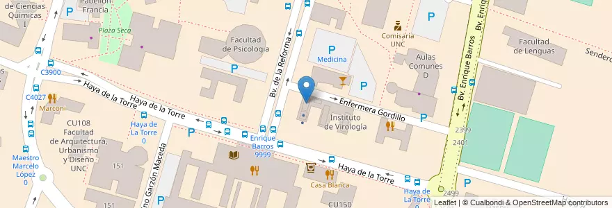 Mapa de ubicacion de Escuela de Salud Pública en Argentinië, Córdoba, Departamento Capital, Pedanía Capital, Córdoba, Municipio De Córdoba.