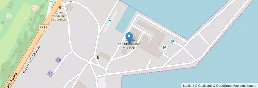 Mapa de ubicacion de Escuela de Submarinos y Buceo en الأرجنتين, بوينس آيرس, Partido De General Pueyrredón, مار ديل بلاتا.