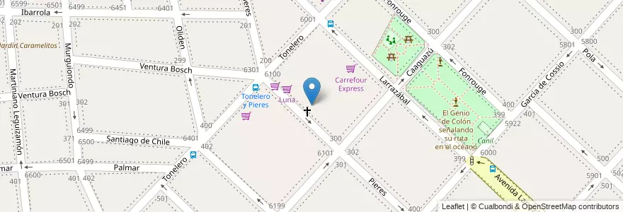 Mapa de ubicacion de Escuela de Teatro, Liniers en Arjantin, Ciudad Autónoma De Buenos Aires, Comuna 9, Buenos Aires.