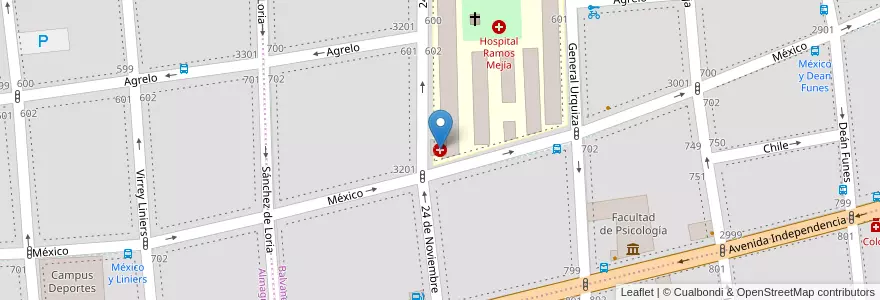 Mapa de ubicacion de Escuela de Técnicos Preparadores de Histología en Argentinië, Ciudad Autónoma De Buenos Aires, Comuna 3, Buenos Aires.