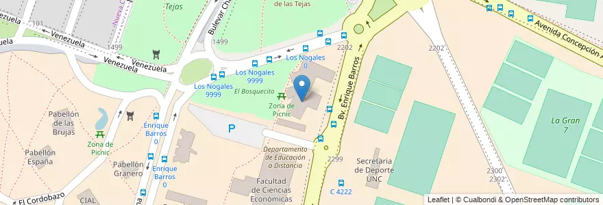 Mapa de ubicacion de Escuela de Trabajo Social en 阿根廷, Córdoba, Departamento Capital, Pedanía Capital, Córdoba, Municipio De Córdoba.
