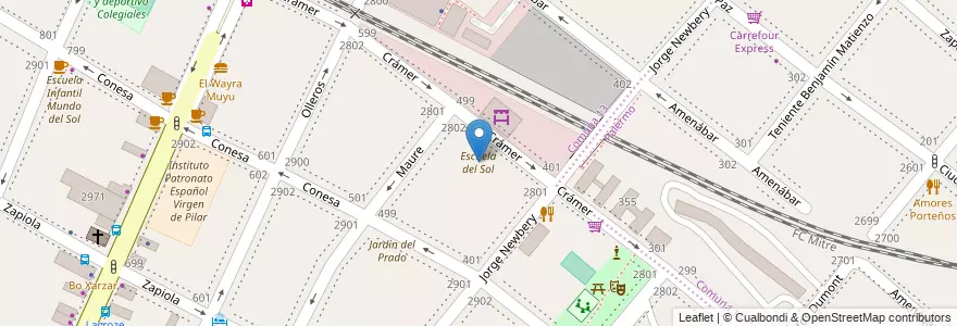 Mapa de ubicacion de Escuela del Sol, Colegiales en Argentinien, Ciudad Autónoma De Buenos Aires, Buenos Aires.