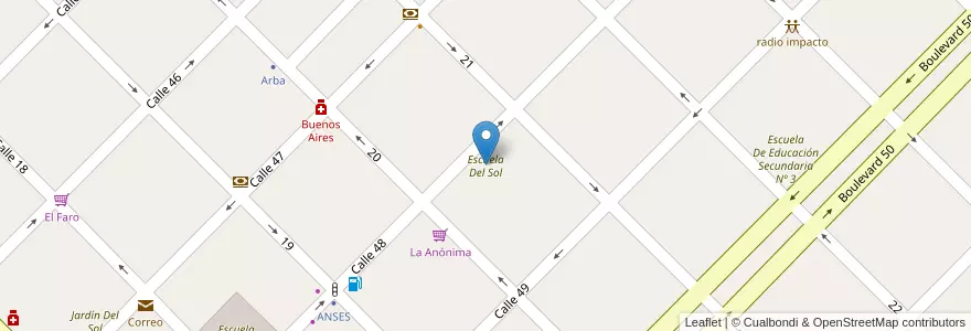 Mapa de ubicacion de Escuela Del Sol en Arjantin, Buenos Aires, Partido De Colón, Colón.