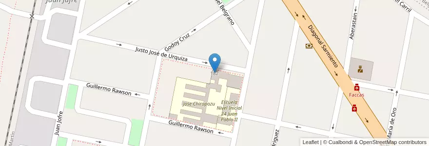 Mapa de ubicacion de Escuela Doctor Isidro Mariano de Zavalla en 아르헨티나, San Juan, 칠레, Caucete.