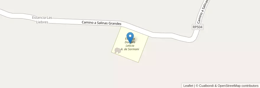 Mapa de ubicacion de Escuela Doctora Leticia A. de Sormani en Argentinien, San Juan, Caucete.