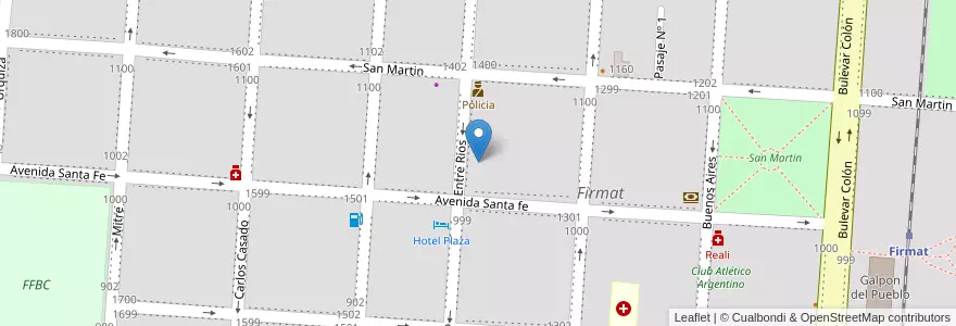 Mapa de ubicacion de Escuela Domingo Faustino Sarmiento en الأرجنتين, سانتا في, Departamento General López, Municipio De Firmat, Firmat.