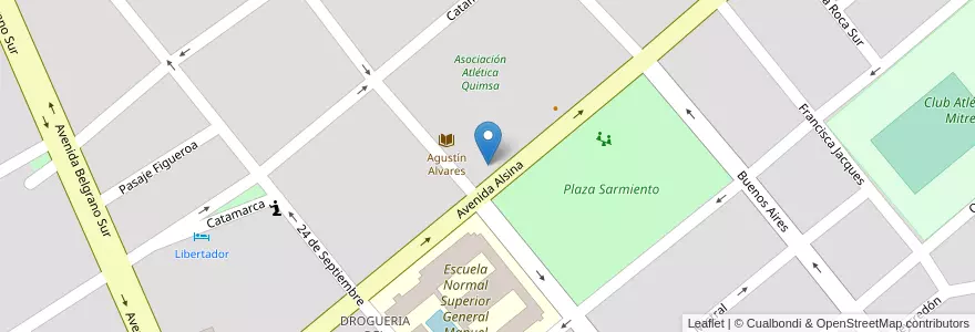 Mapa de ubicacion de Escuela Domingo Faustino sarniento N°28 en Argentinien, Santiago Del Estero, Departamento Capital, Santiago Del Estero.