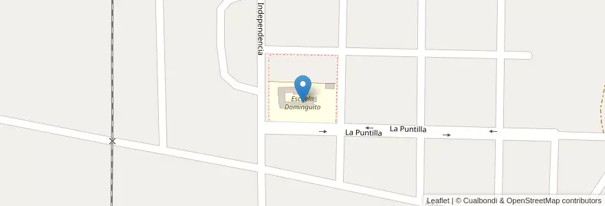 Mapa de ubicacion de Escuela Dominguito en アルゼンチン, サンフアン州, チリ, San Martín.
